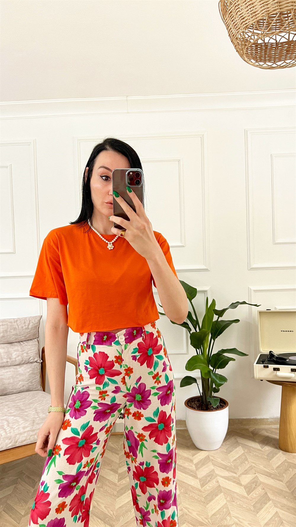 Turuncu Crop Tshirt
