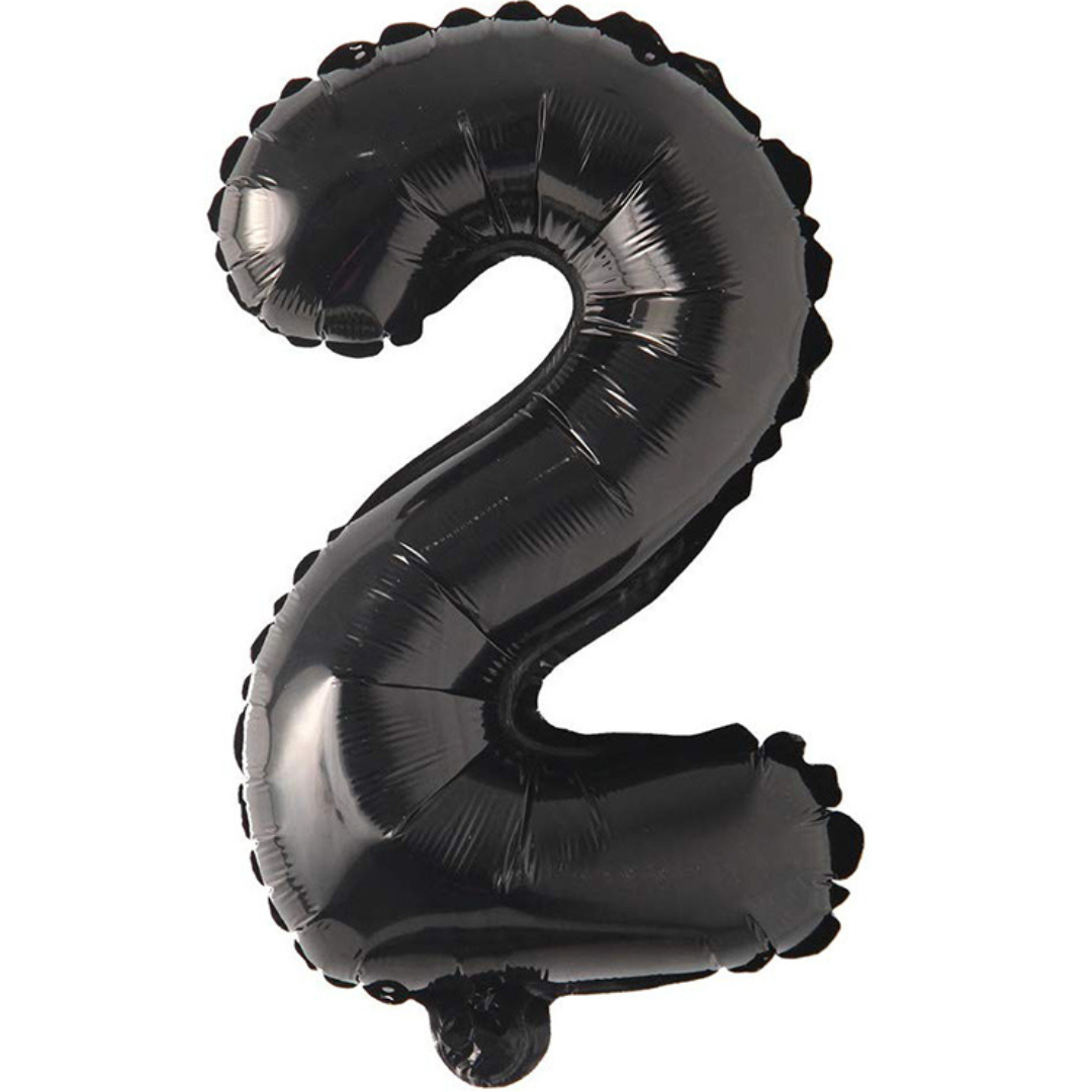 2 Rakam Folyo Balon, Siyah