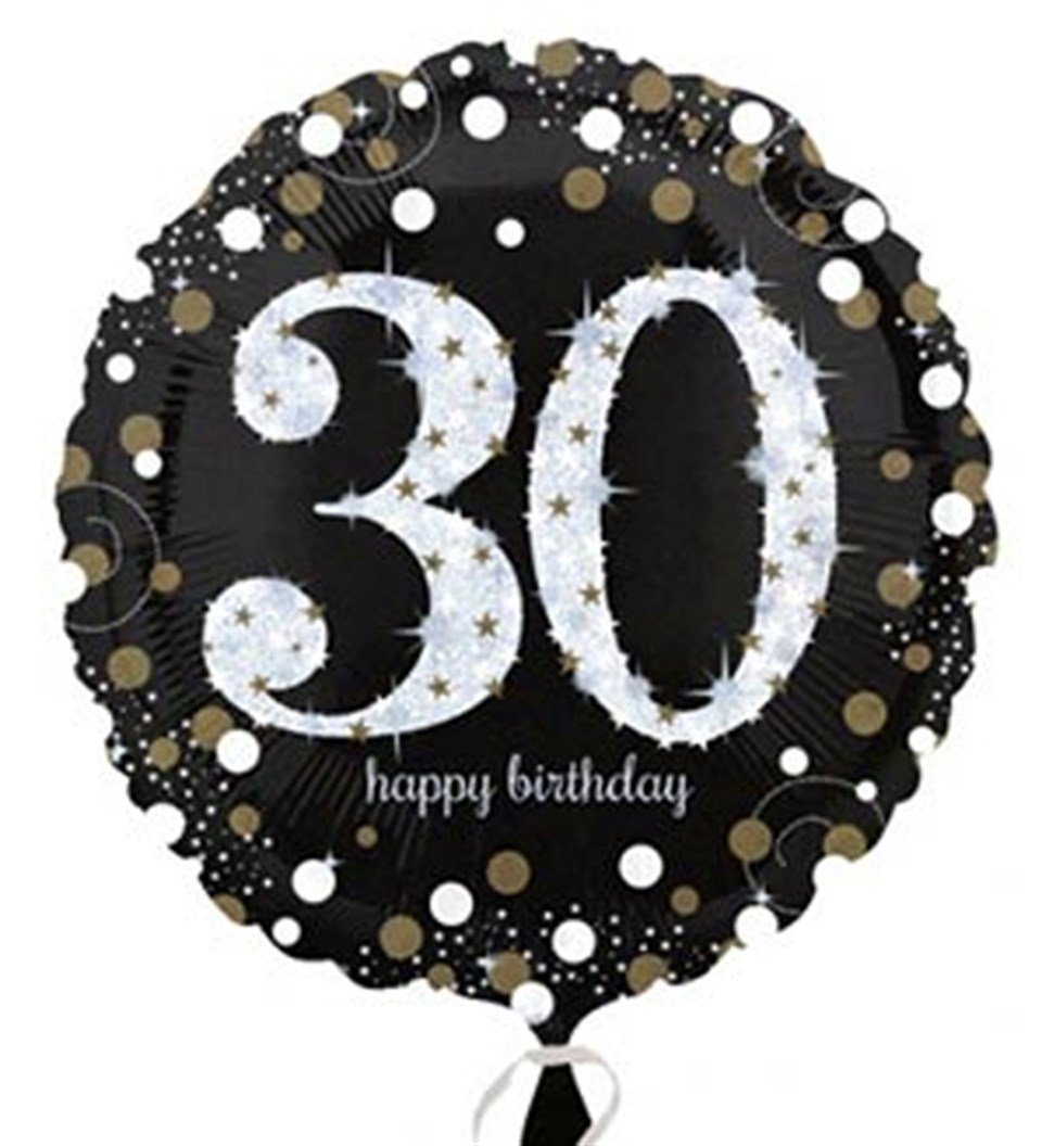 30 Yaş Pırıltılı Gümüş, Folyo Balon