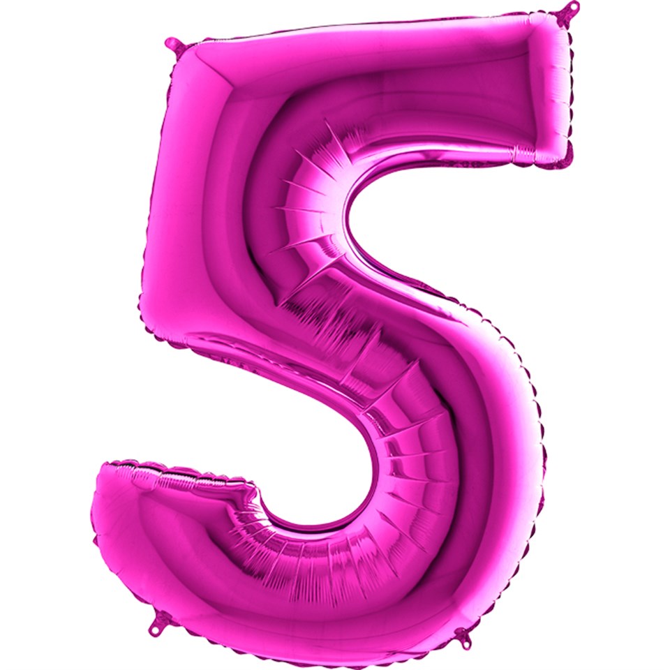 5 Rakam Folyo Balon, Fuşya