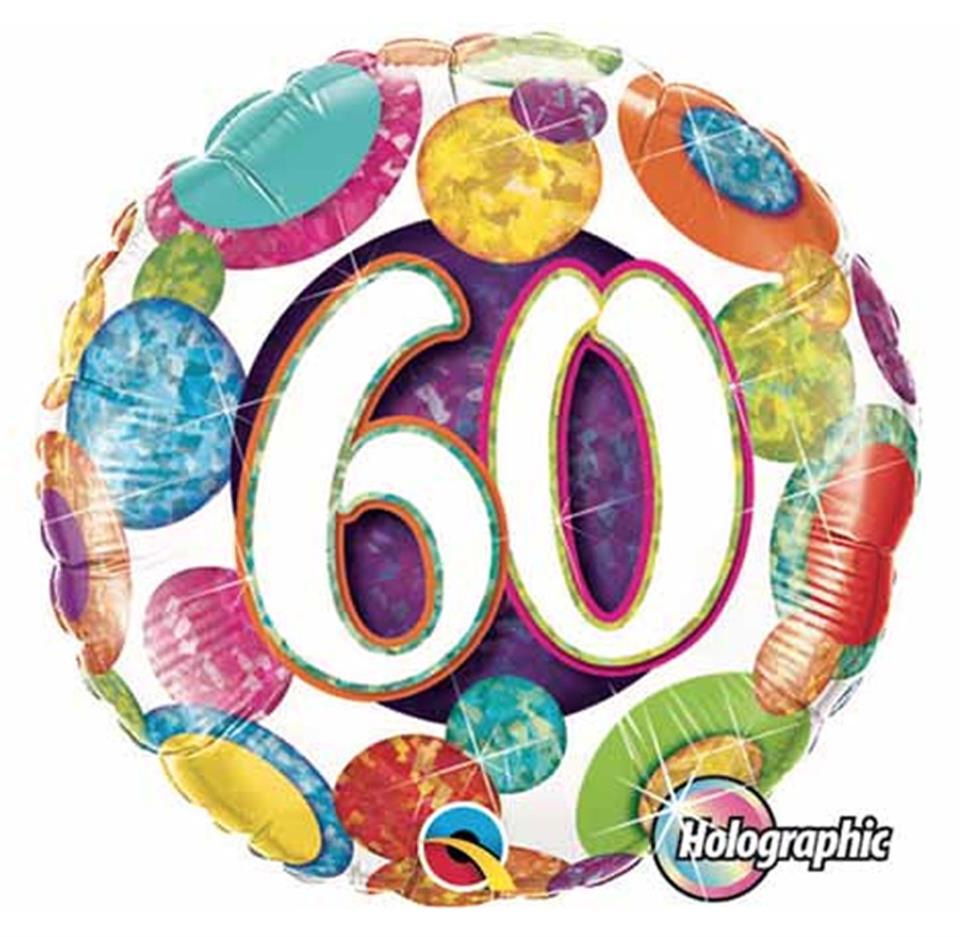 60 Yaş Big Dots Glitz, Folyo Balon