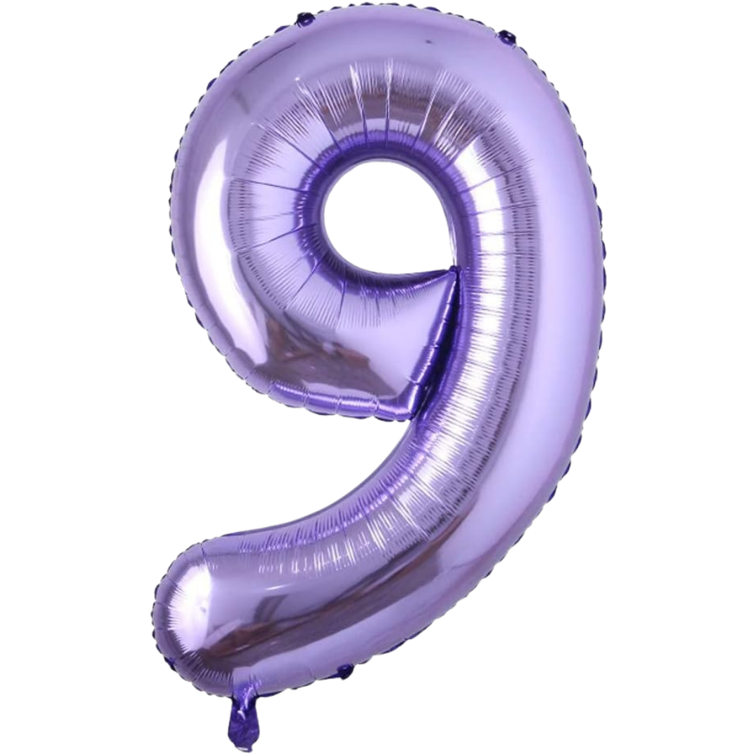 9 Rakam Folyo Balon, Mor 