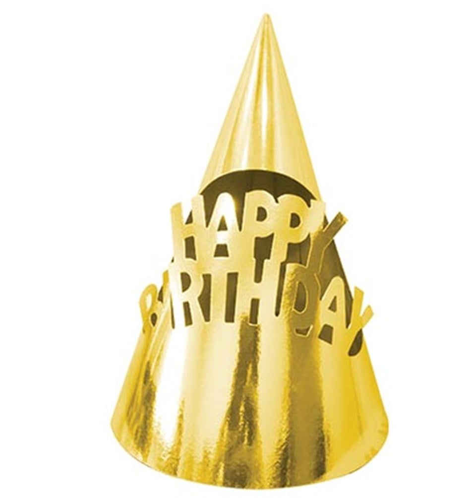 Altın Happy Birthday, Külah Kağıt Şapka