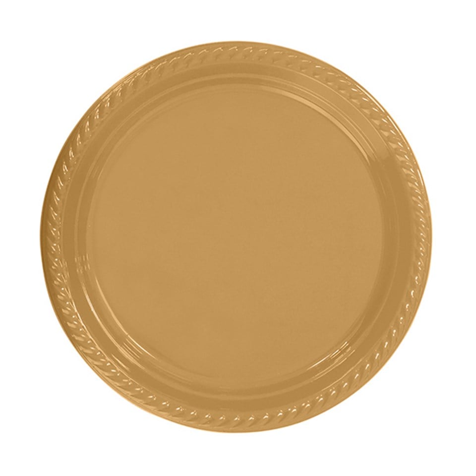 Altın, Plastik Tabak 26cm 8li