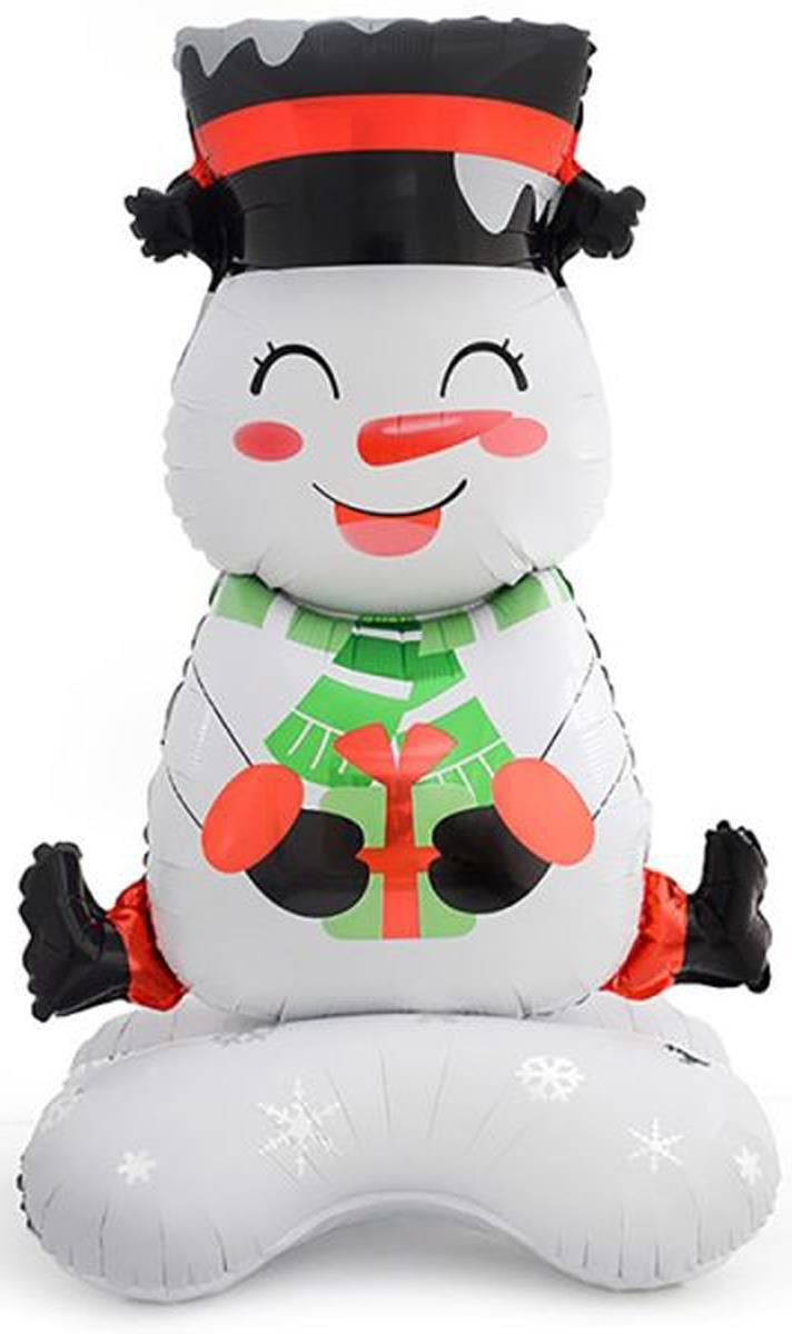 Ayaklı Oturan Kardan Adam Folyo Balon