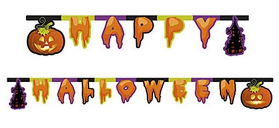 Balkabağı Happy Halloween Harf Afiş