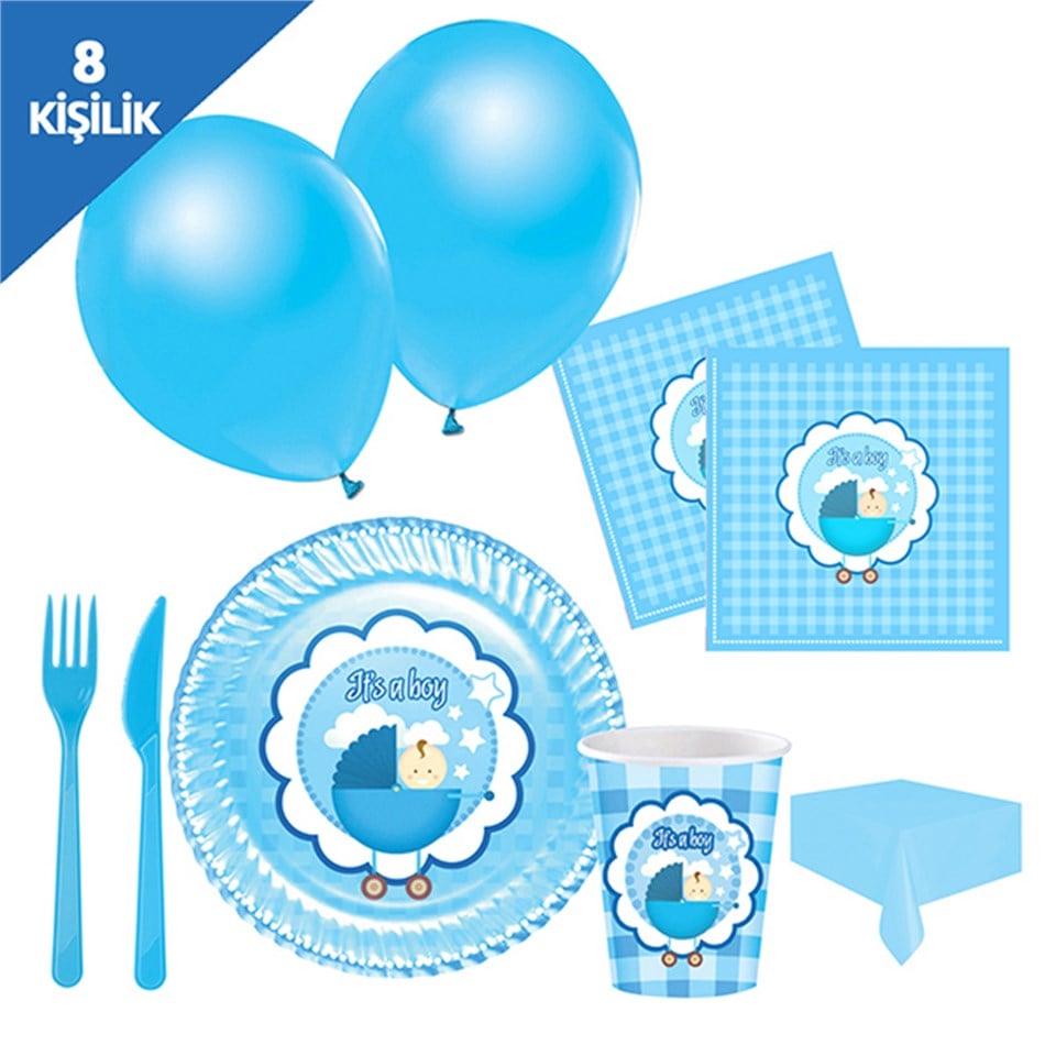 Bebeğim Partisi Mavi, Parti Seti 8 Kişilik
