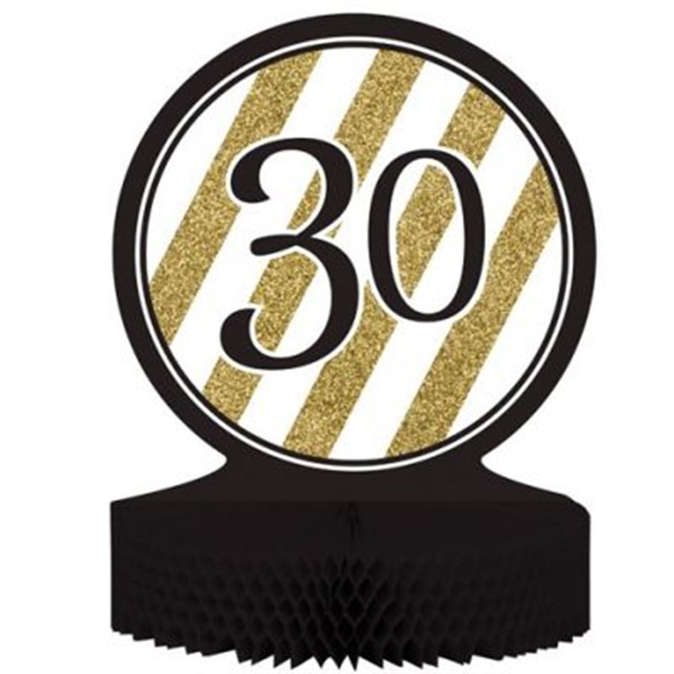 Black & Gold 30 Yaş Masa Orta Süsü