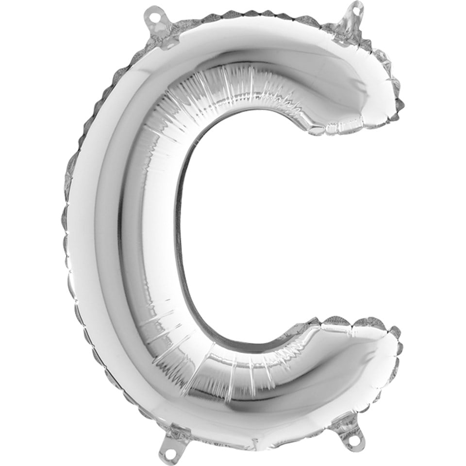 C Harf Folyo Balon Mini Gümüş (35 cm)