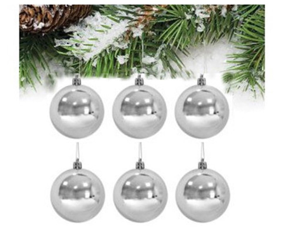 Çam Ağacı Süsü Silver Toplar 6lı 4cm