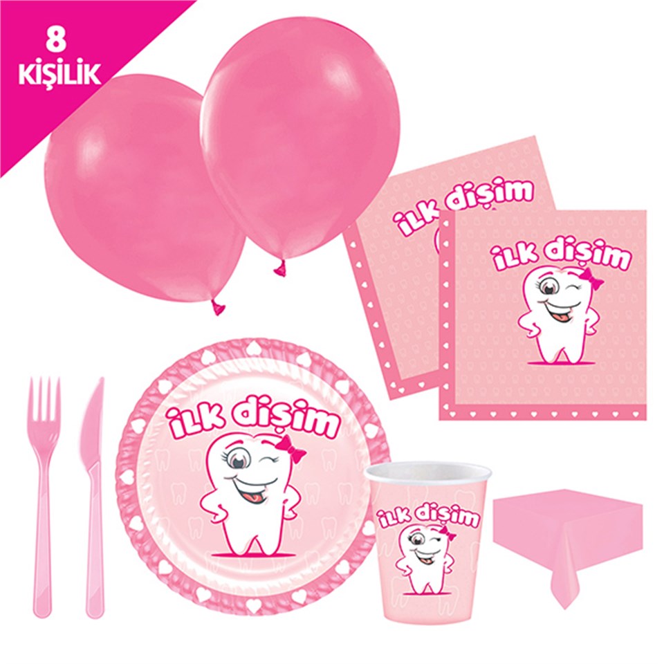 Diş Partisi Pembe, Parti Seti 8 Kişilik
