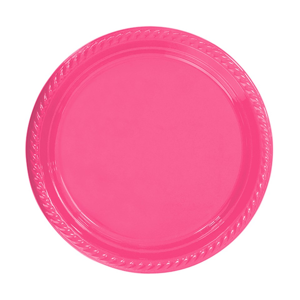 Fuşya, Plastik Tabak 26cm 8li