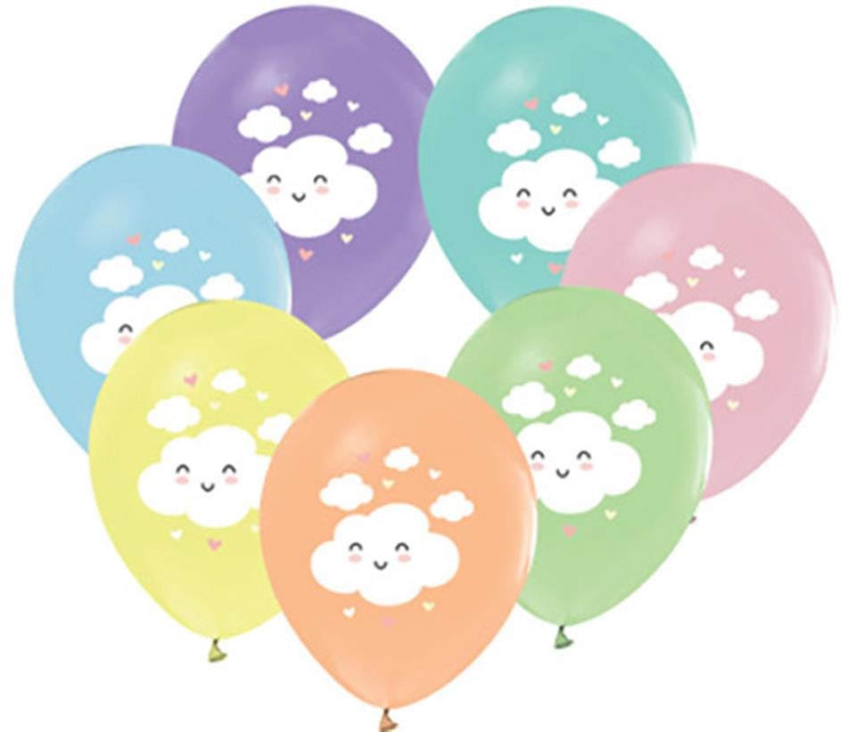 Gökkuşağı Bulut Partisi Balon 8'li