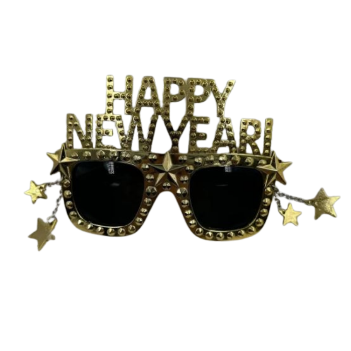 Gold Happy New Year Gözlük