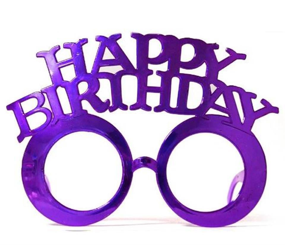 Gözlük Happy Birthday, Mor