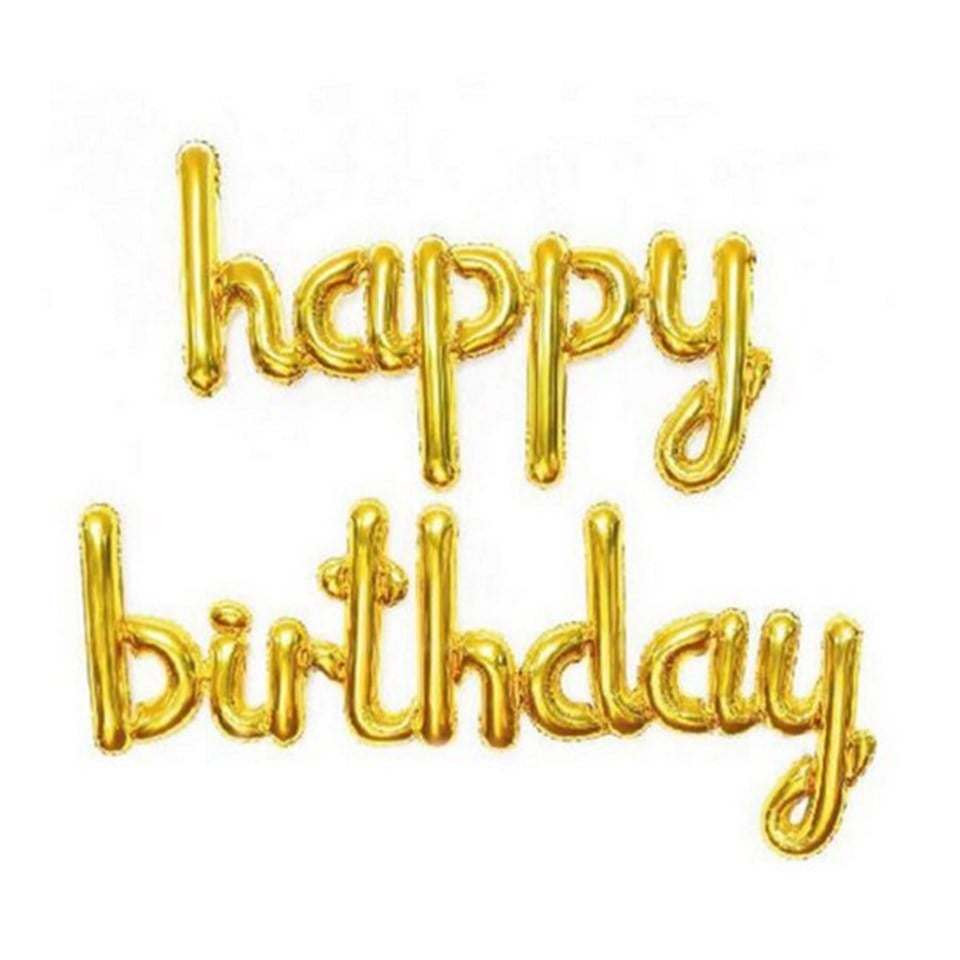 Happy Birthday İmza, Folyo Balon Altın