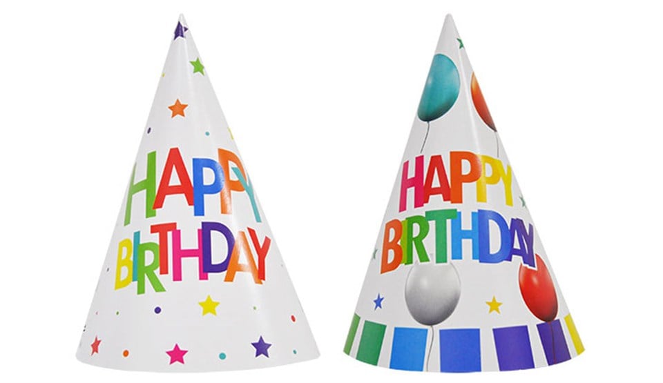 Happy Birthday Renkli, Külah Kağıt Şapka 2li