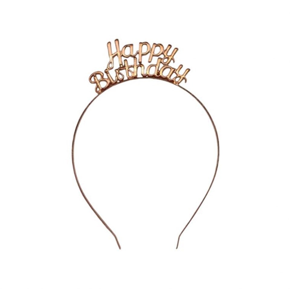 Happy Birthday Rose Gold Renk Metal Taç