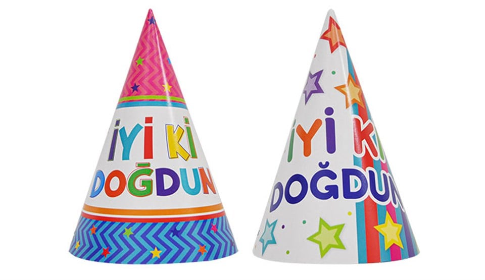 İyi ki Doğdun Renkli, Külah Kağıt Şapka 2li