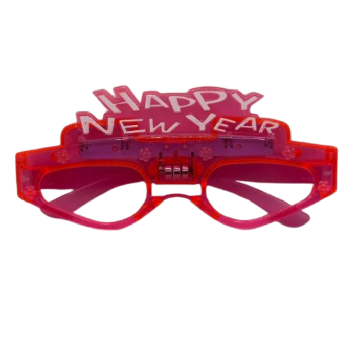 Kırmızı Işıklı Happy New Year Gözlük