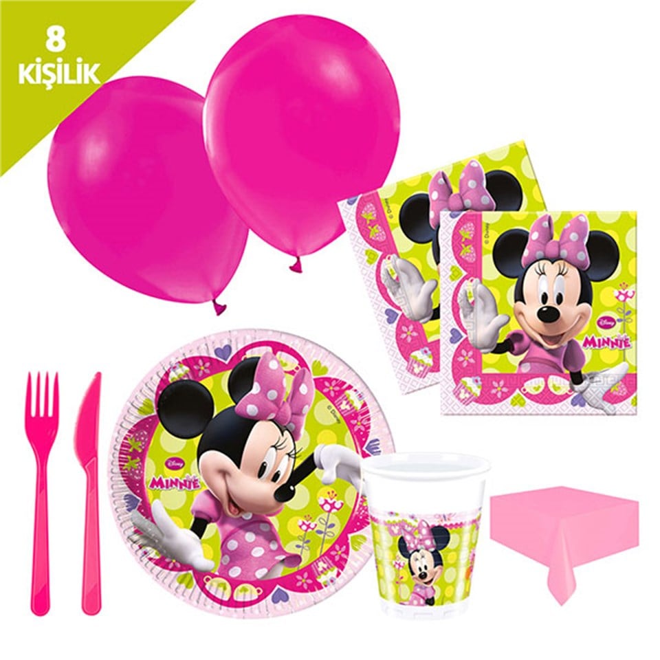 Minnie Mouse Fiyonk, Parti Seti 8 Kişilik