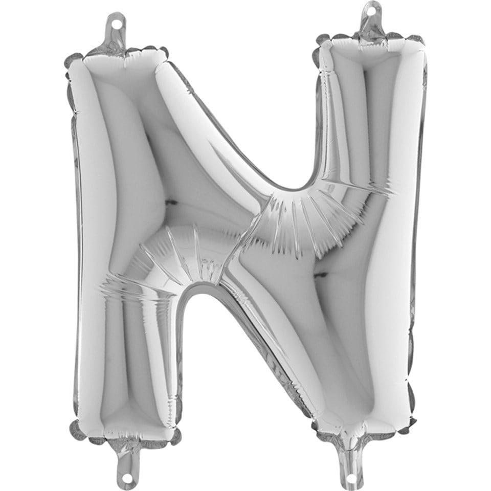 N Harf Folyo Balon Mini Gümüş (35 cm)