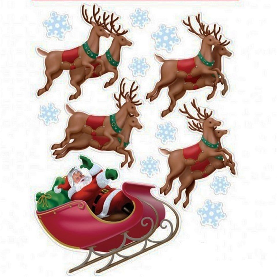 Noel Baba Kızaklı Cam Dekoru