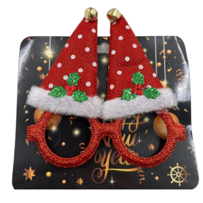 Noel Baba Şapkalı Gözlük