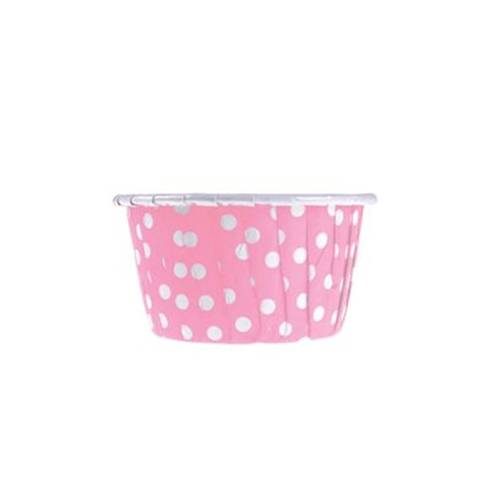 Pembe Puantiyeli Muffin Kek Kalıbı 50li