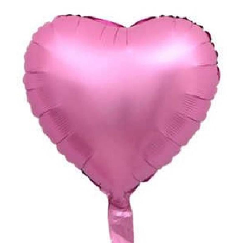 Pembe Saten Kalp Balon 18