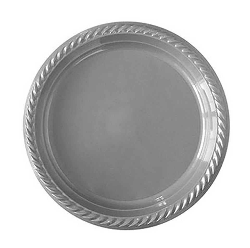 Plastik Tabak Lüks Gümüş 25'li