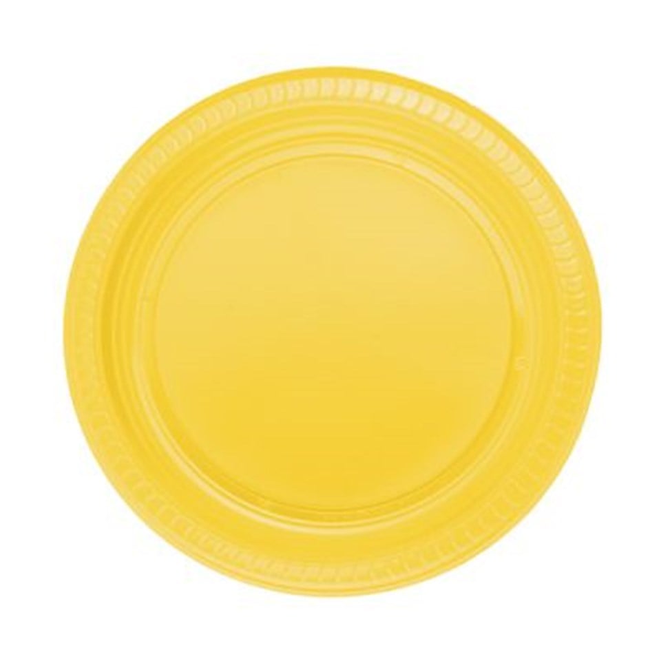 Plastik Tabak Lüks Sarı 25´li