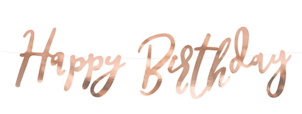 RoseGold Metalize, Happy Birthday Banner