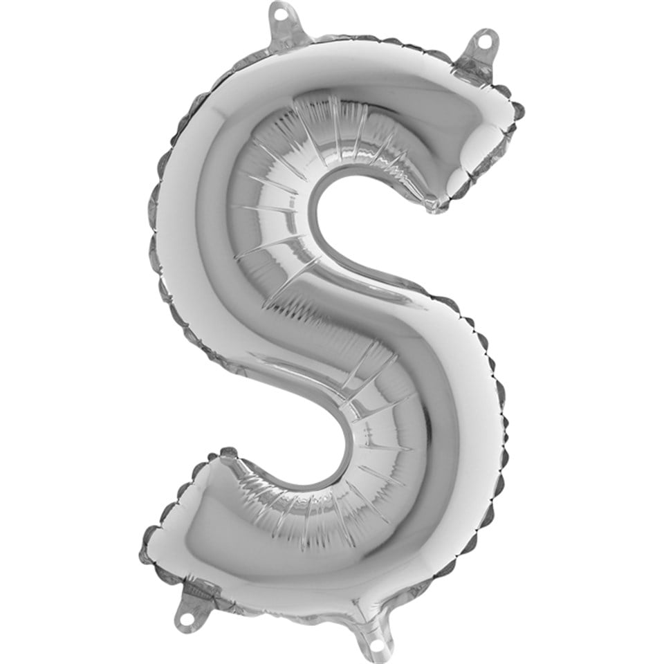 S Harf Folyo Balon Mini Gümüş (35 cm)