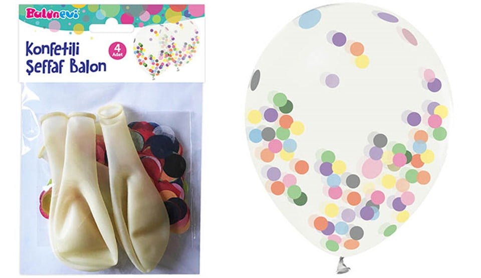 Şeffaf Balon Pullu 4 adet