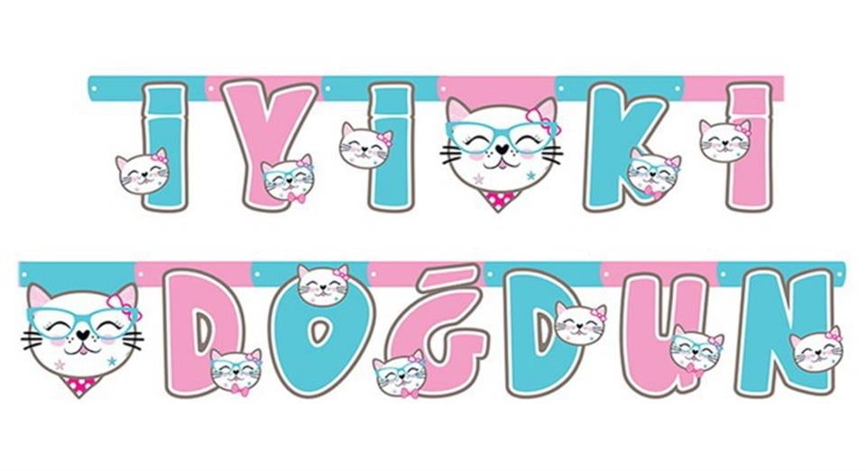 Sevimli Kedi İyi ki Doğdun Banner