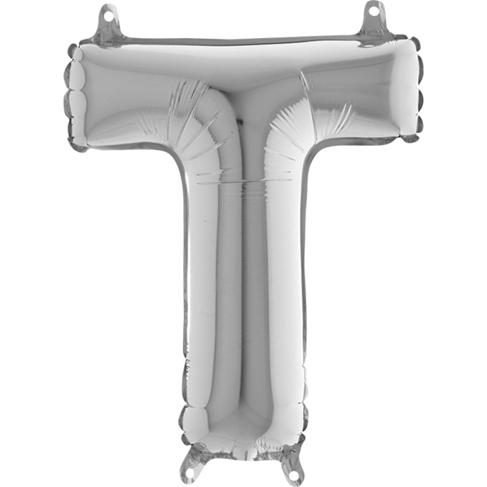 T Harf Folyo Balon Mini Gümüş (35 cm)