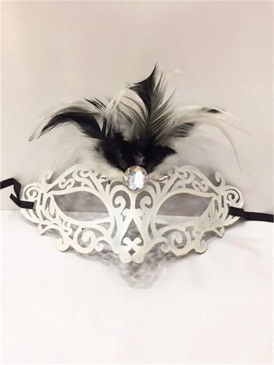 Venedik Tüylü Maske, Taşlı Beyaz