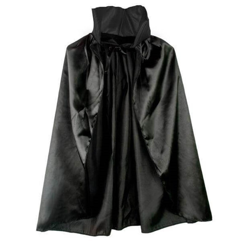 Yakalı Siyah Pelerin, 70cm