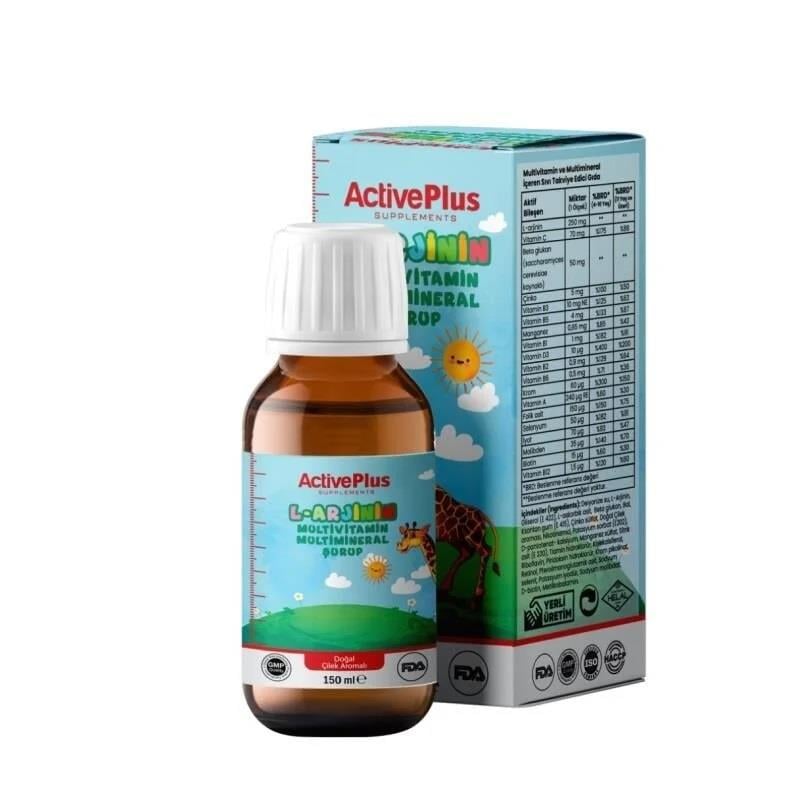 Active Plus L-Arjinin Multivitamin Mineral Şurup 150 ml-Active Plus