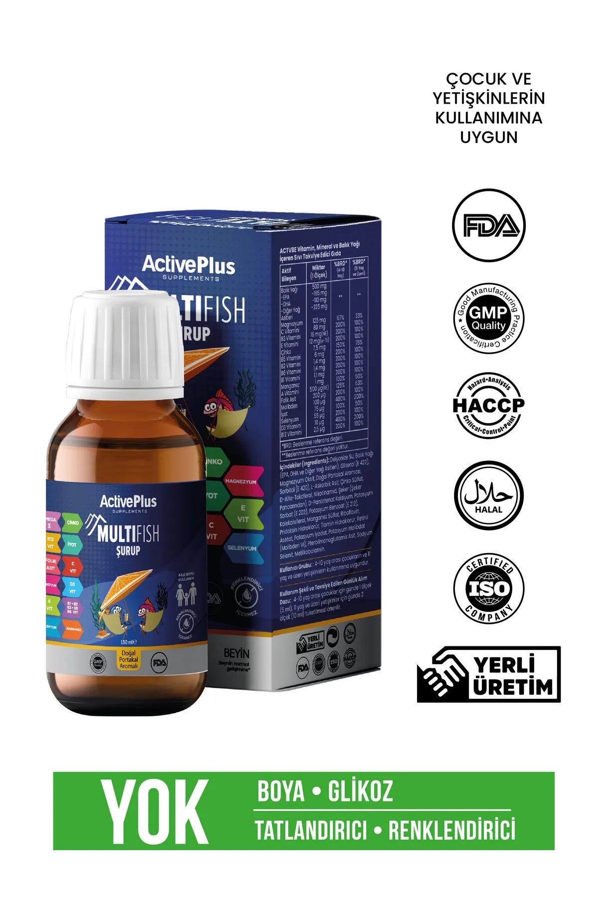 Active Plus Multifish 150 ml Şurup-Active Plus