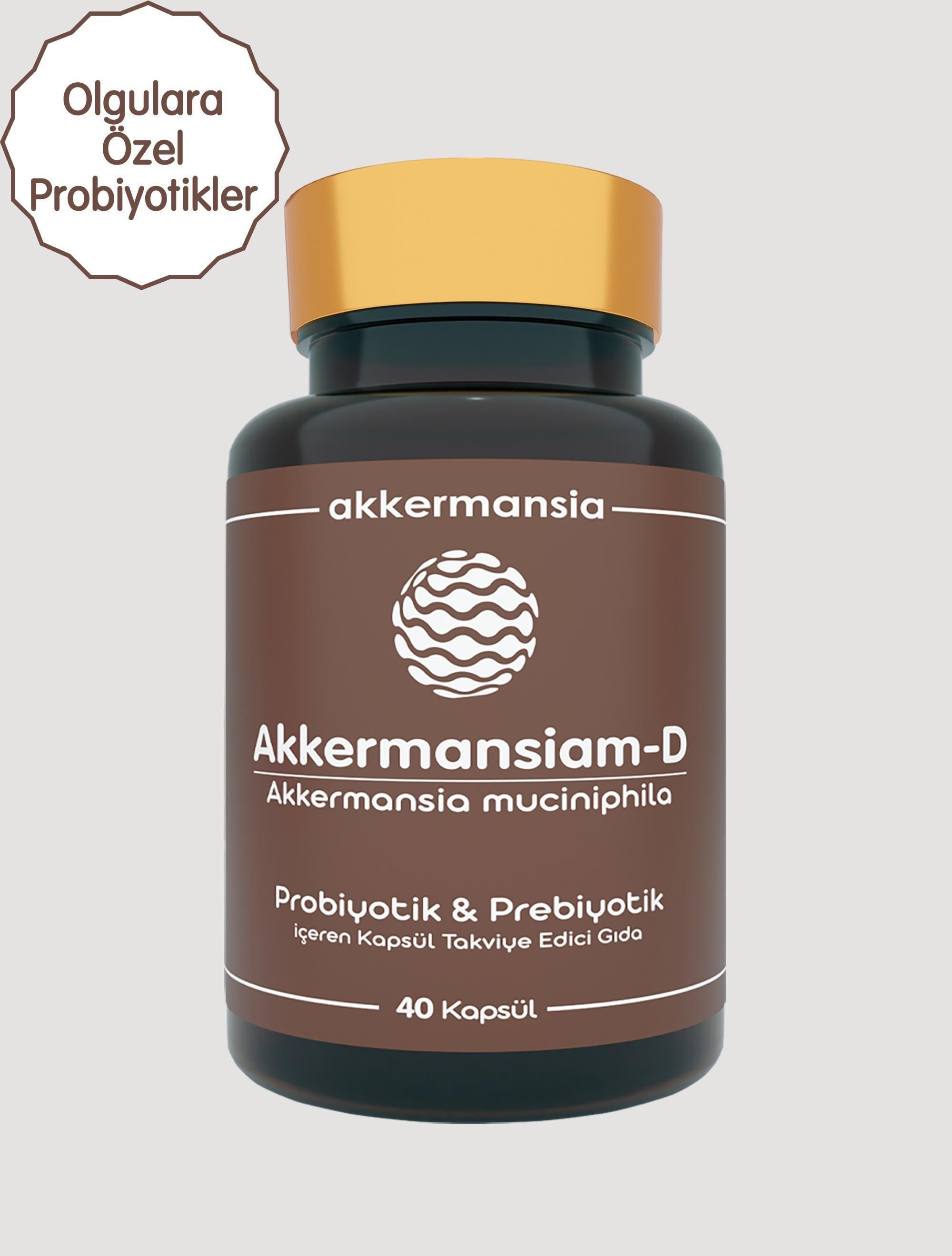 Akkermansiam-D Akkermansia Muciniphila İçeren Takviye Edici Gıda 40 Kapsül-Akkermansiam