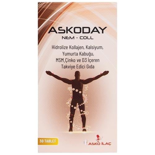 Asko İlaç Askoday Nem-Coll Yumurta Kabuğu Ekstresi 30 Tablet-Asko İlaç