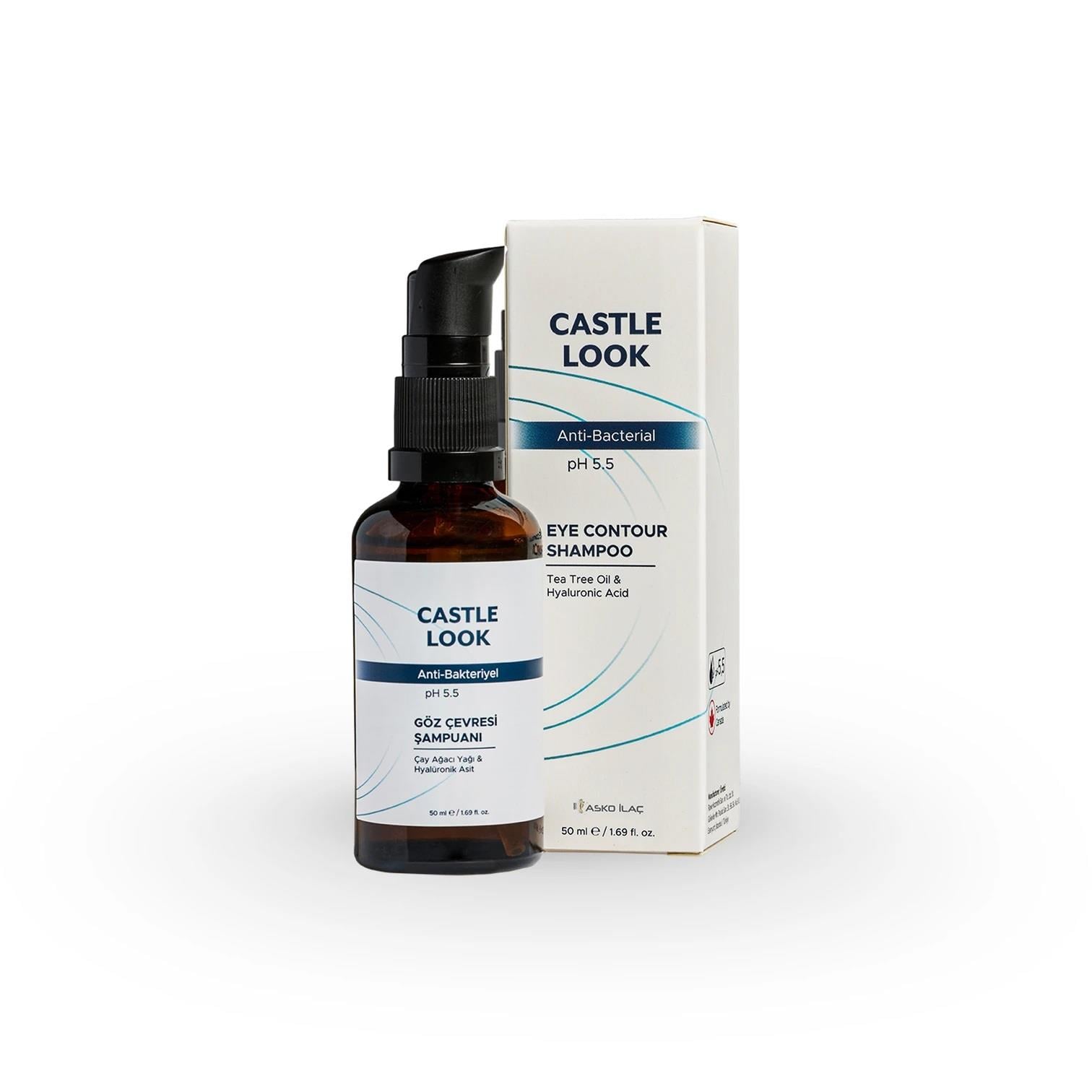 Asko İlaç Castle Look Anti Bacterial pH 5,5 Göz Çevresi Şampuanı 50 ml-Asko İlaç
