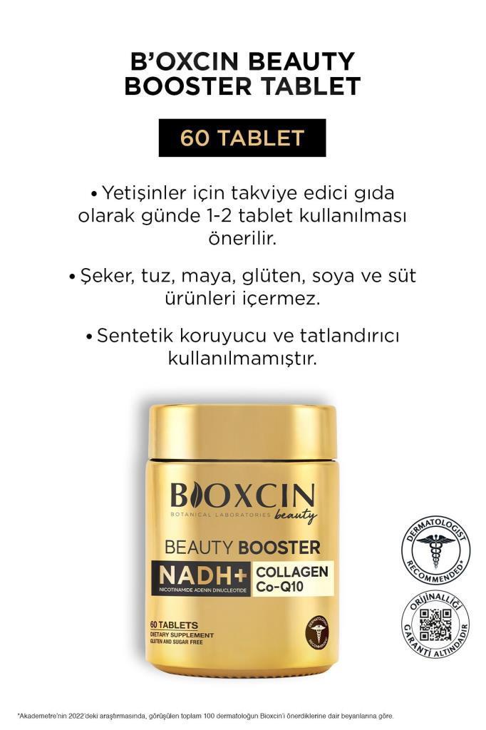 Bioxcin Beauty Booster 60 Tablet - Kolajen Nadh+ Co Q10 Glutatyon Biotin Astaksantin