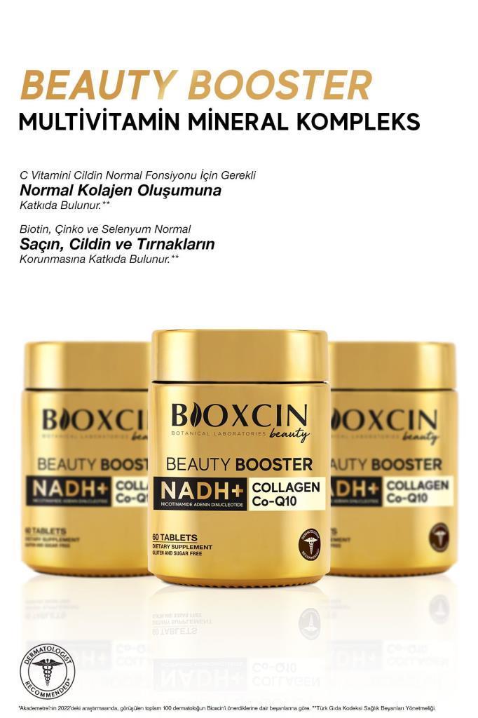 Bioxcin Beauty Booster 60 Tablet - Kolajen Nadh+ Co Q10 Glutatyon Biotin Astaksantin
