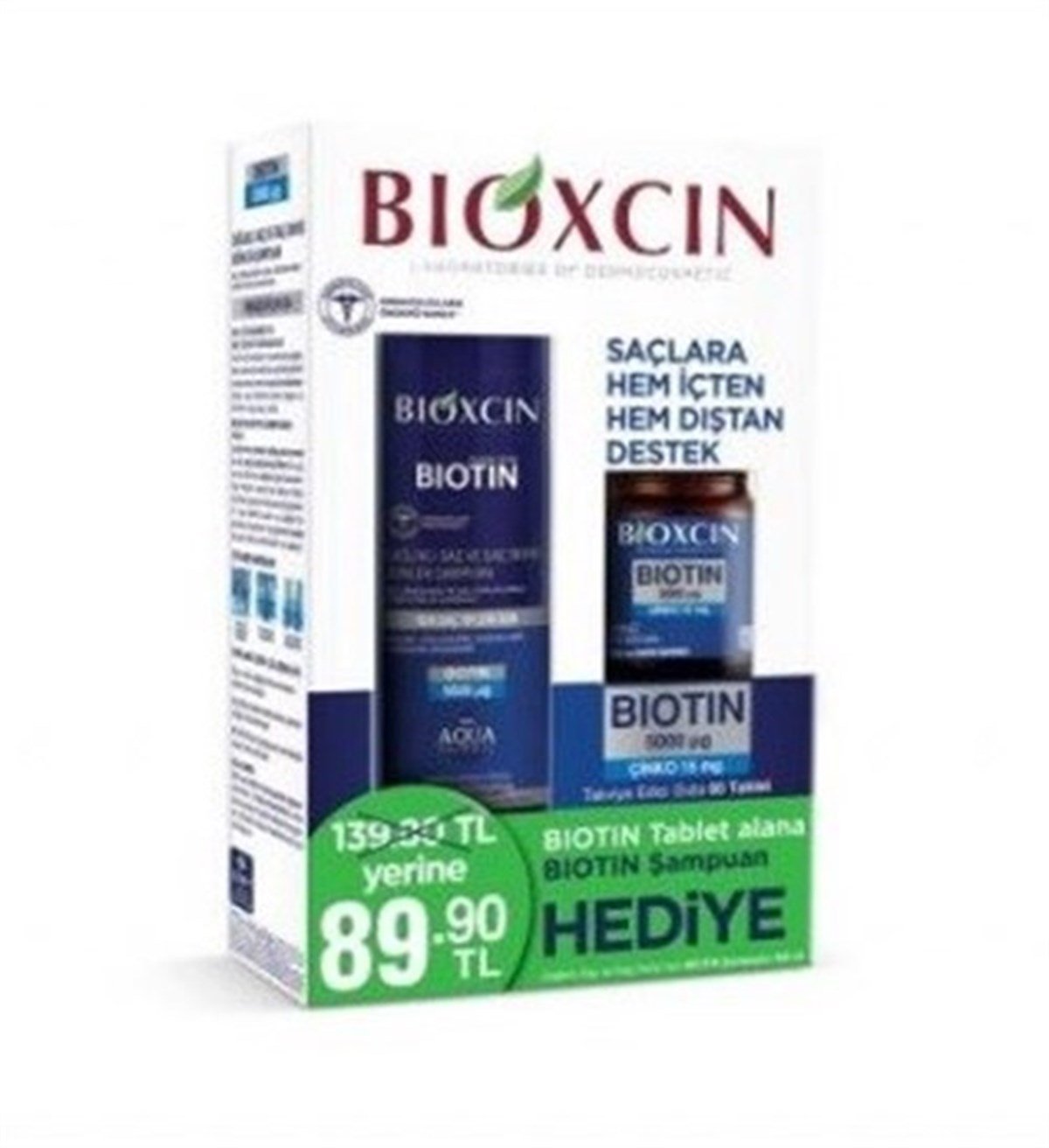 Bioxcin Biotin 5000 Mcg 60 Tablet + Biotin Şampuan 300 ml Kofre