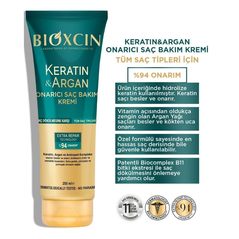Bioxcin Keratin Argan Onarıcı Saç Bakım Kremi 250 Ml