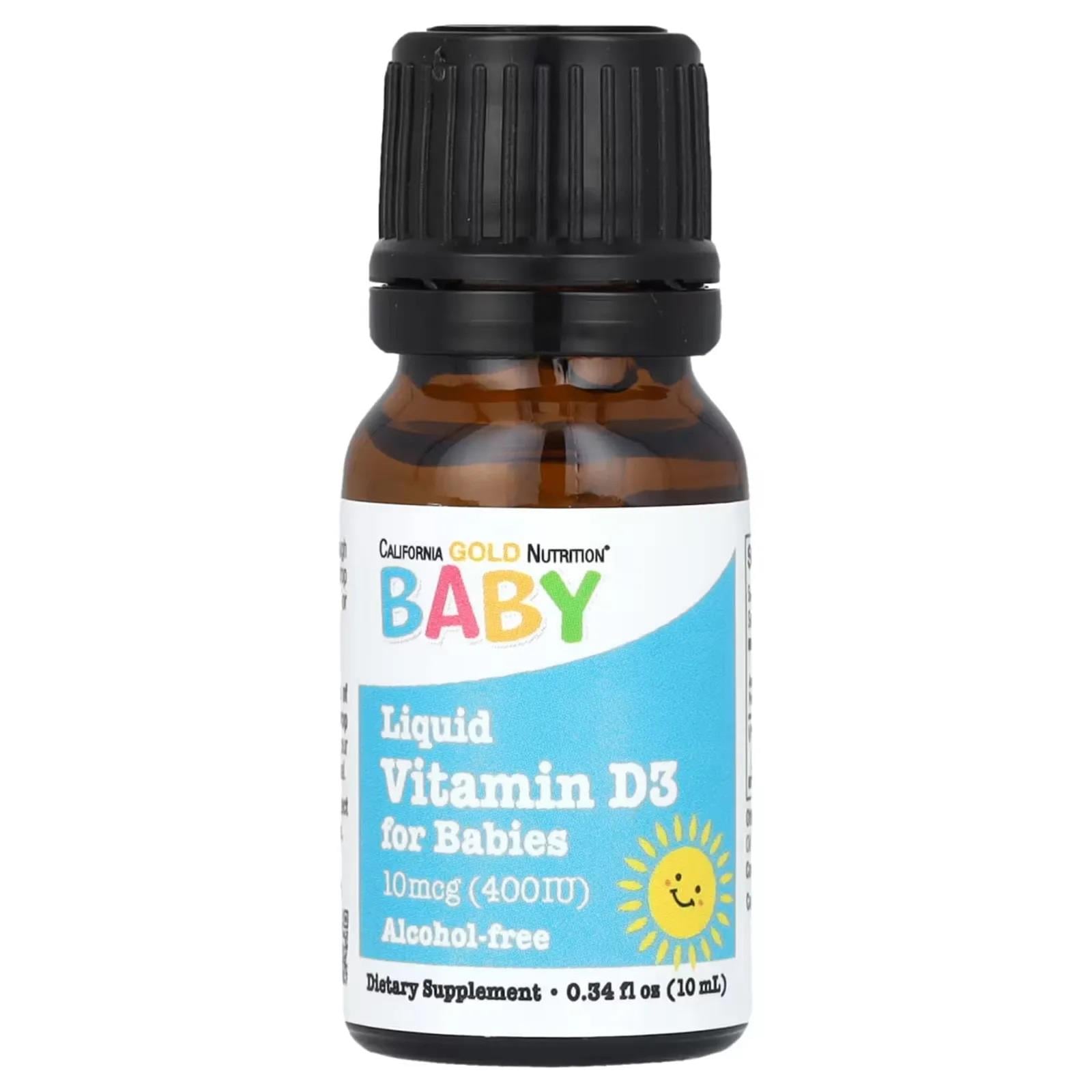 California Gold Nutrition Baby D3 Vitamin Drop 10 mcg 400 IU 10 ml-California Gold Nutrition