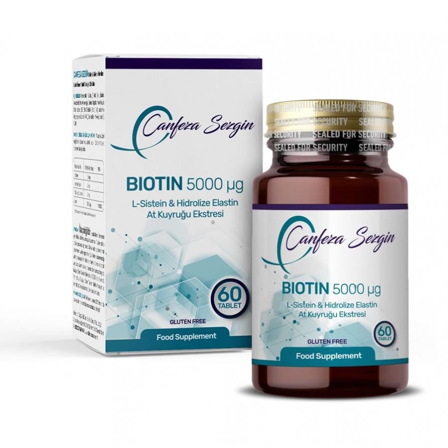 Canfeza Sezgin Biotin L-Sistein Hidrolize Elastin At Kuyruğu Ekstresi 60 Tablet-CANFEZA SEZGİN